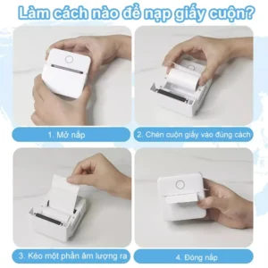 LANLOP Máy In Nhiệt Mini Bluetooth cầm tay Máy in Hoá đơn Máy In nhãn Android IOS