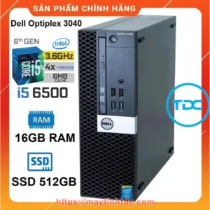 Case máy tính đồng bộ DELL Optiplex Core i5 6500 | RAM 16GB | SSD 512GB. Hàng Nhập Khẩu - Bảo hành 12 tháng 1 đổi 1