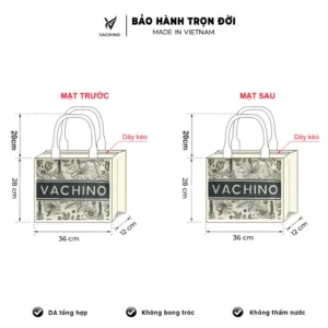 Túi cói du lịch, túi Vintage đi biển VACHINO - TX038, họa tiết hoa lá tưới mát, thân thiện với môi trường. Bảo hành 12t